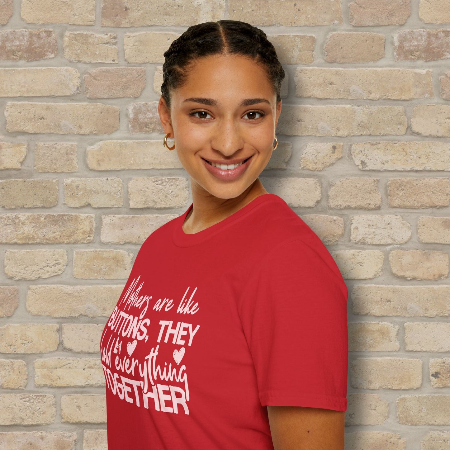 Mostly Text T-Shirts Mothers Are Like Buttons Tee - Vibrant Styles