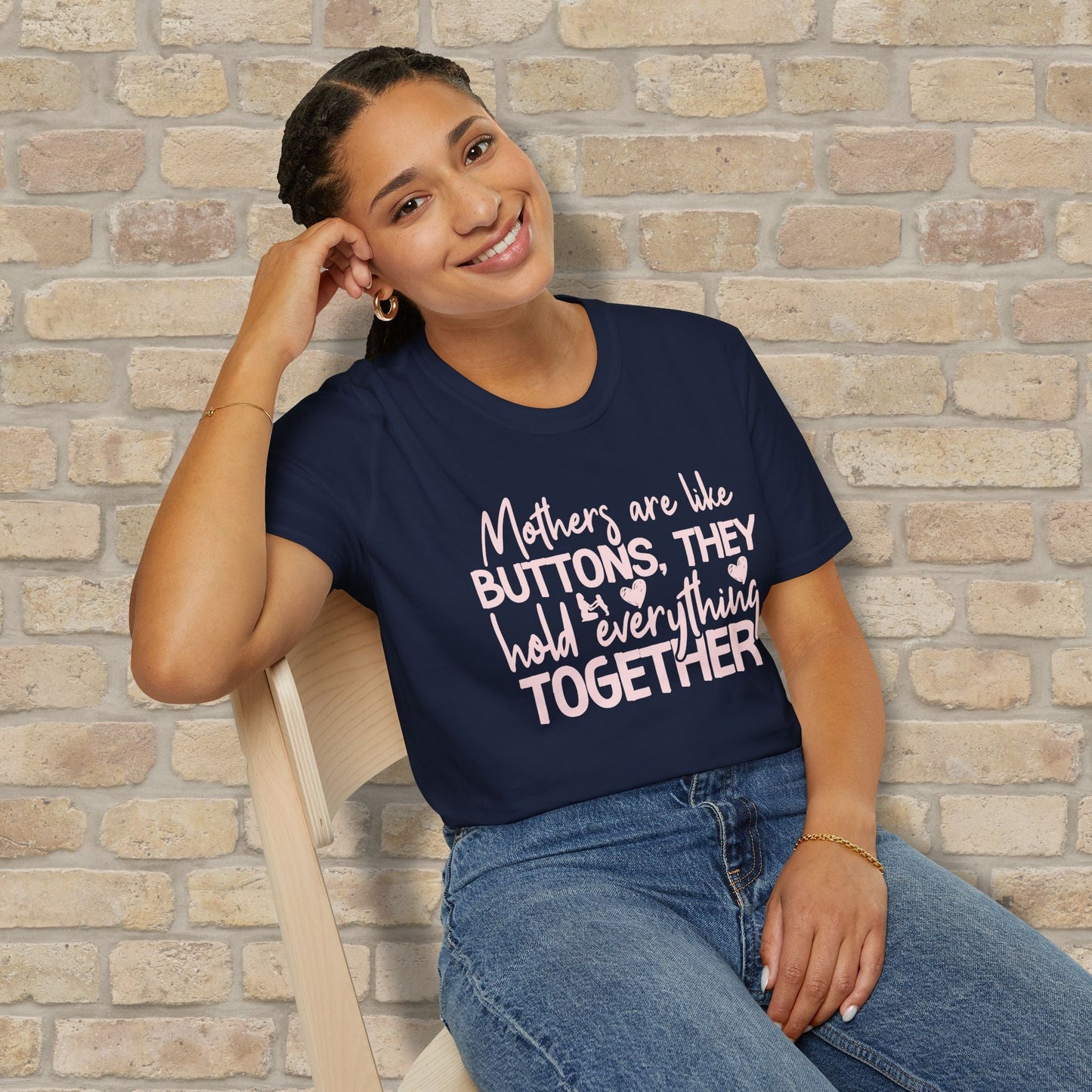 Mostly Text T-Shirts Mothers Are Like Buttons Tee - Vibrant Styles