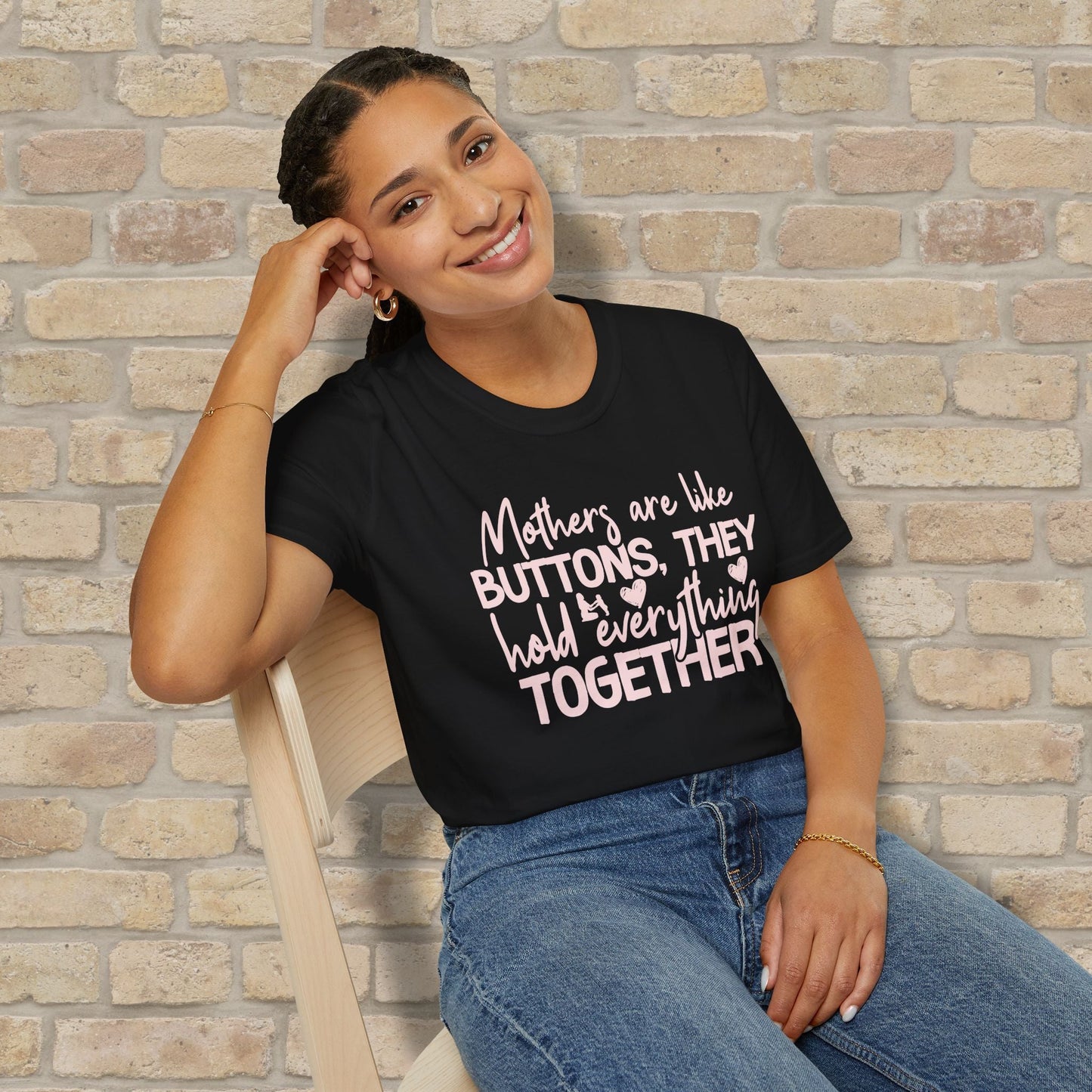 Mostly Text T-Shirts Mothers Are Like Buttons Tee - Vibrant Styles