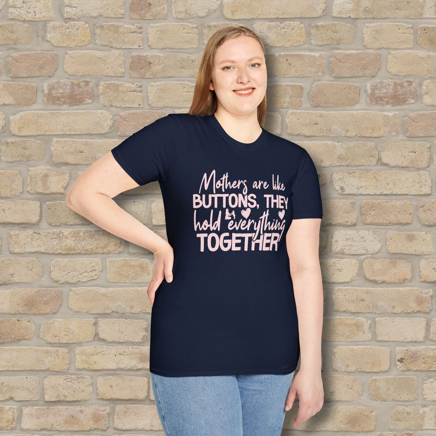 Mostly Text T-Shirts Mothers Are Like Buttons Tee - Vibrant Styles