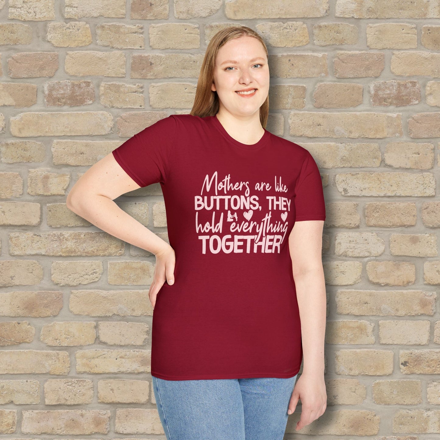 Mostly Text T-Shirts Mothers Are Like Buttons Tee - Vibrant Styles