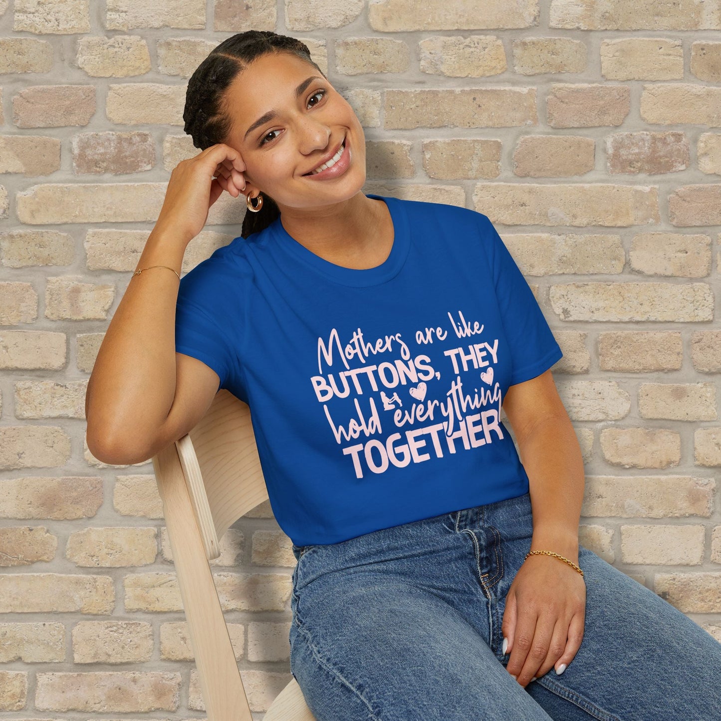 Mostly Text T-Shirts Mothers Are Like Buttons Tee - Vibrant Styles