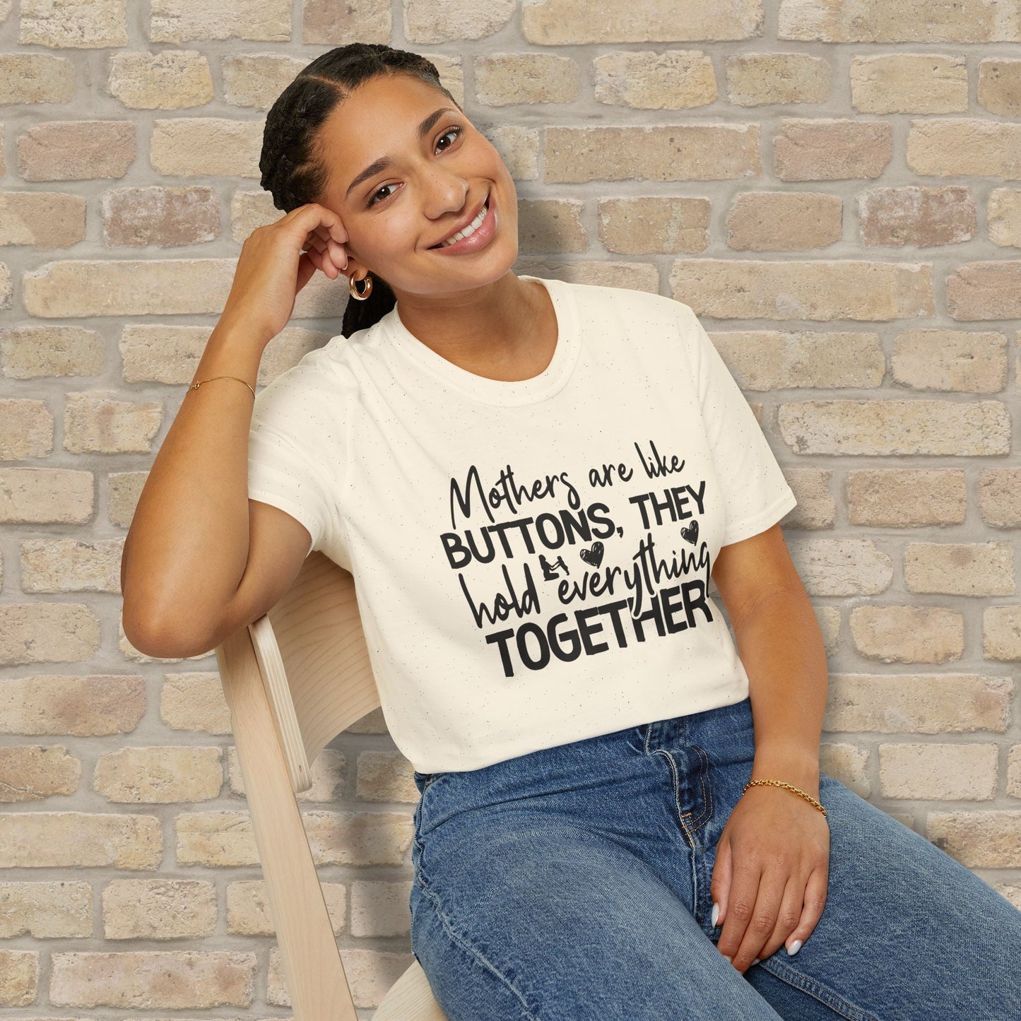 Mostly Text T-Shirts Mothers Are Like Buttons Tee - Vibrant Styles