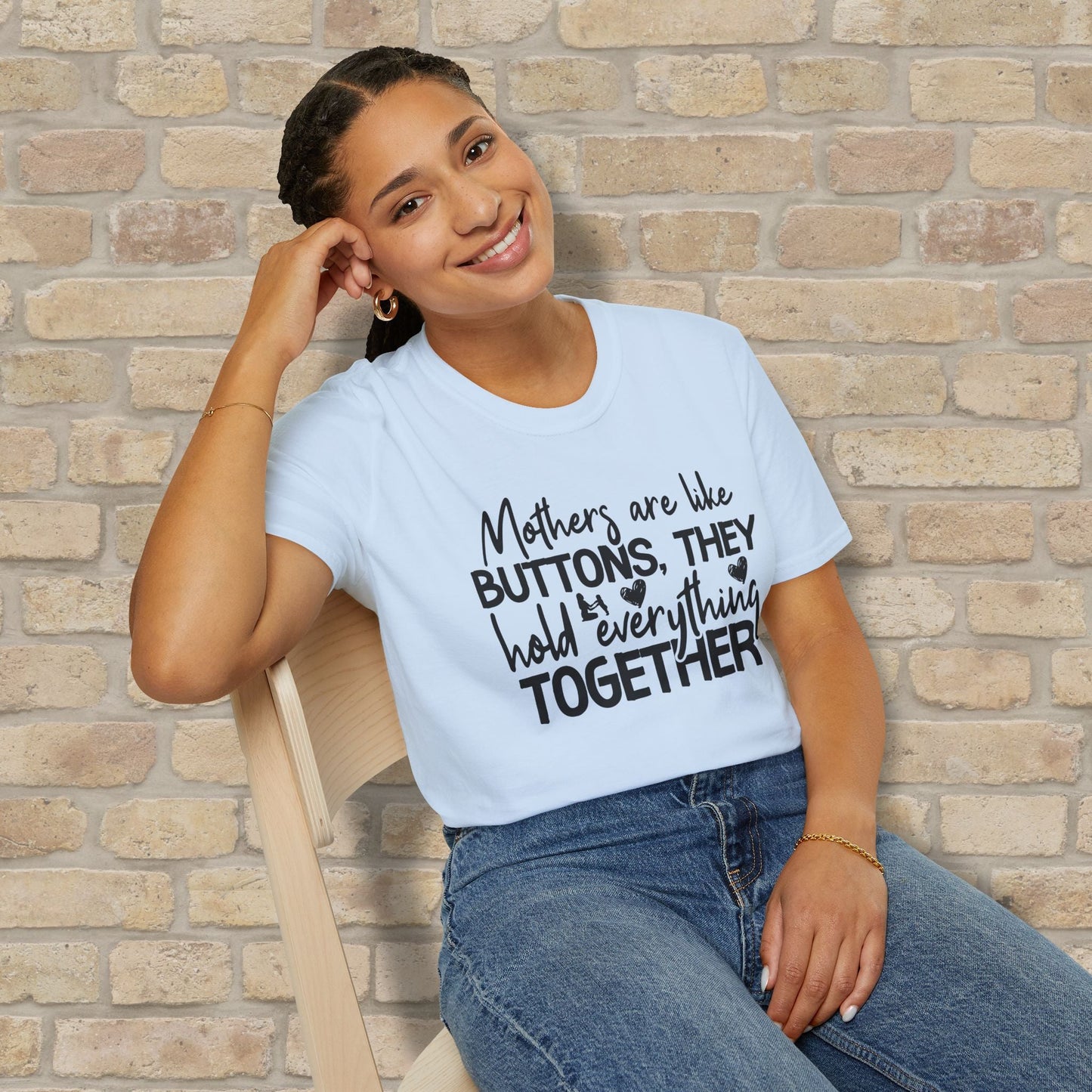 Mostly Text T-Shirts Mothers Are Like Buttons Tee - Vibrant Styles