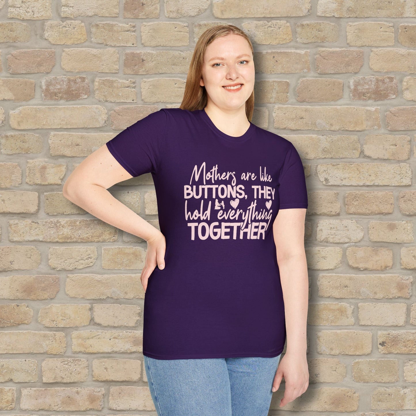 Mostly Text T-Shirts Mothers Are Like Buttons Tee - Vibrant Styles
