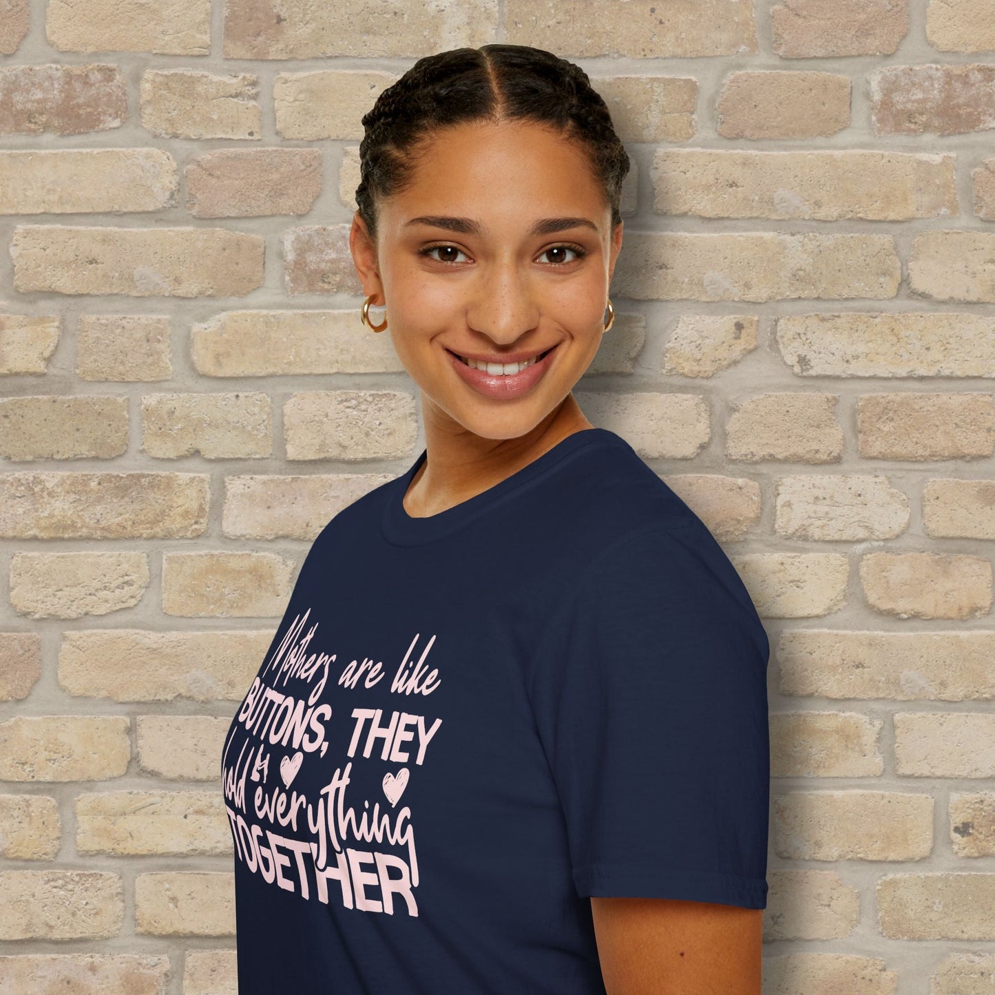 Mostly Text T-Shirts Mothers Are Like Buttons Tee - Vibrant Styles