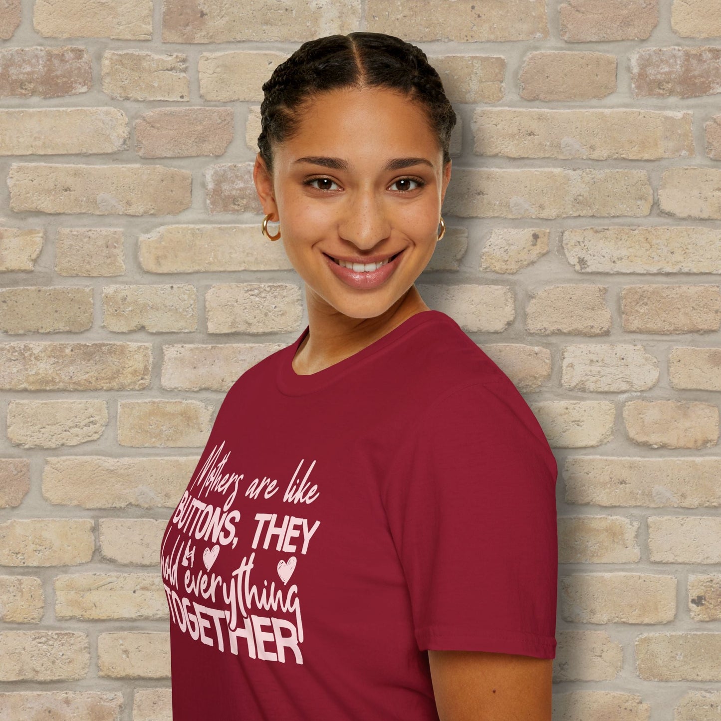 Mostly Text T-Shirts Mothers Are Like Buttons Tee - Vibrant Styles