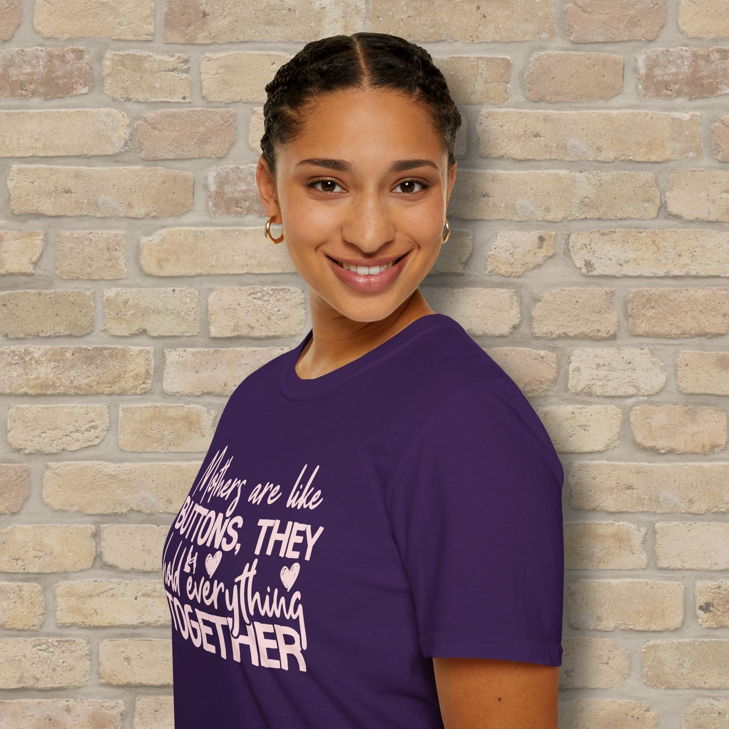 Mostly Text T-Shirts Mothers Are Like Buttons Tee - Vibrant Styles