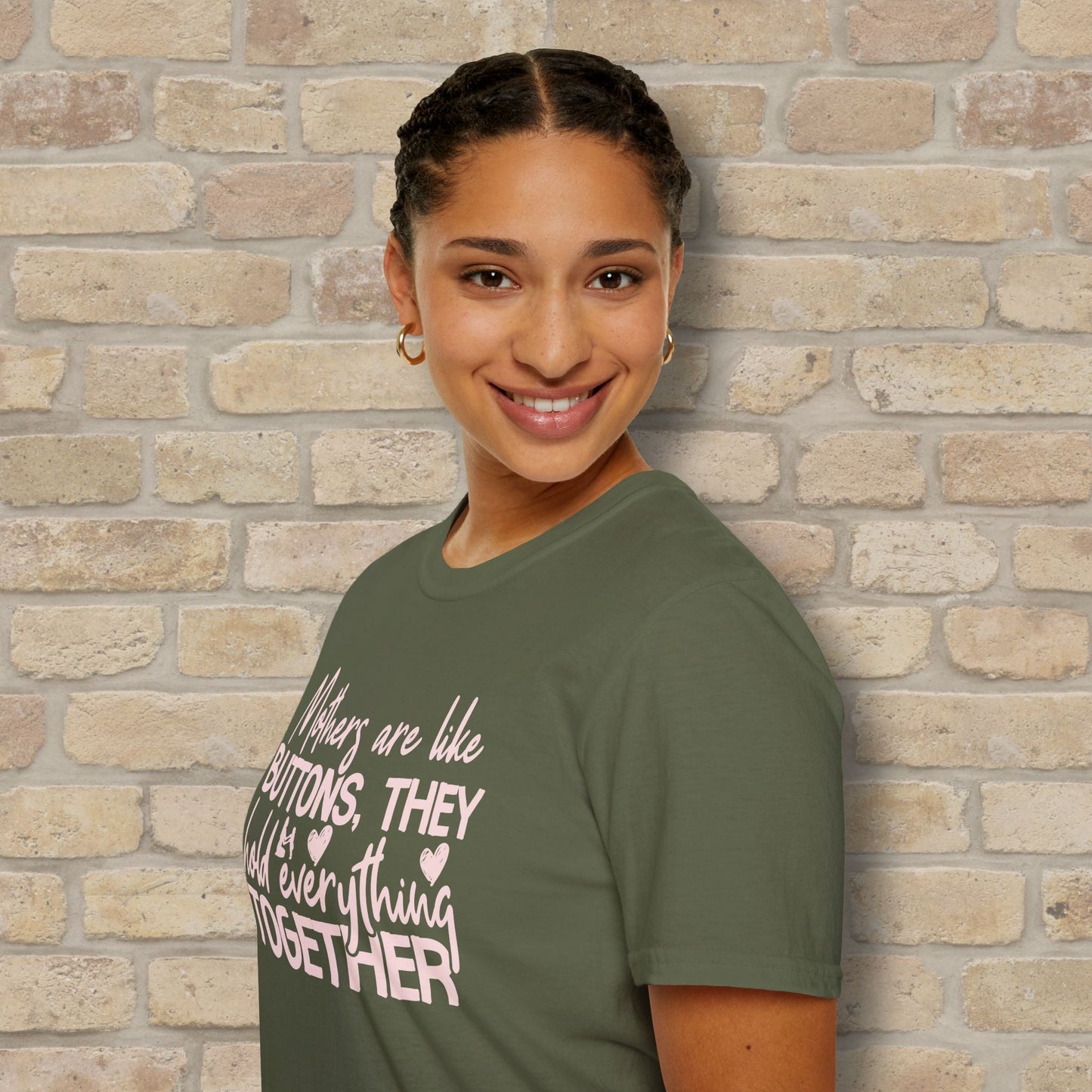 Mostly Text T-Shirts Mothers Are Like Buttons Tee - Vibrant Styles