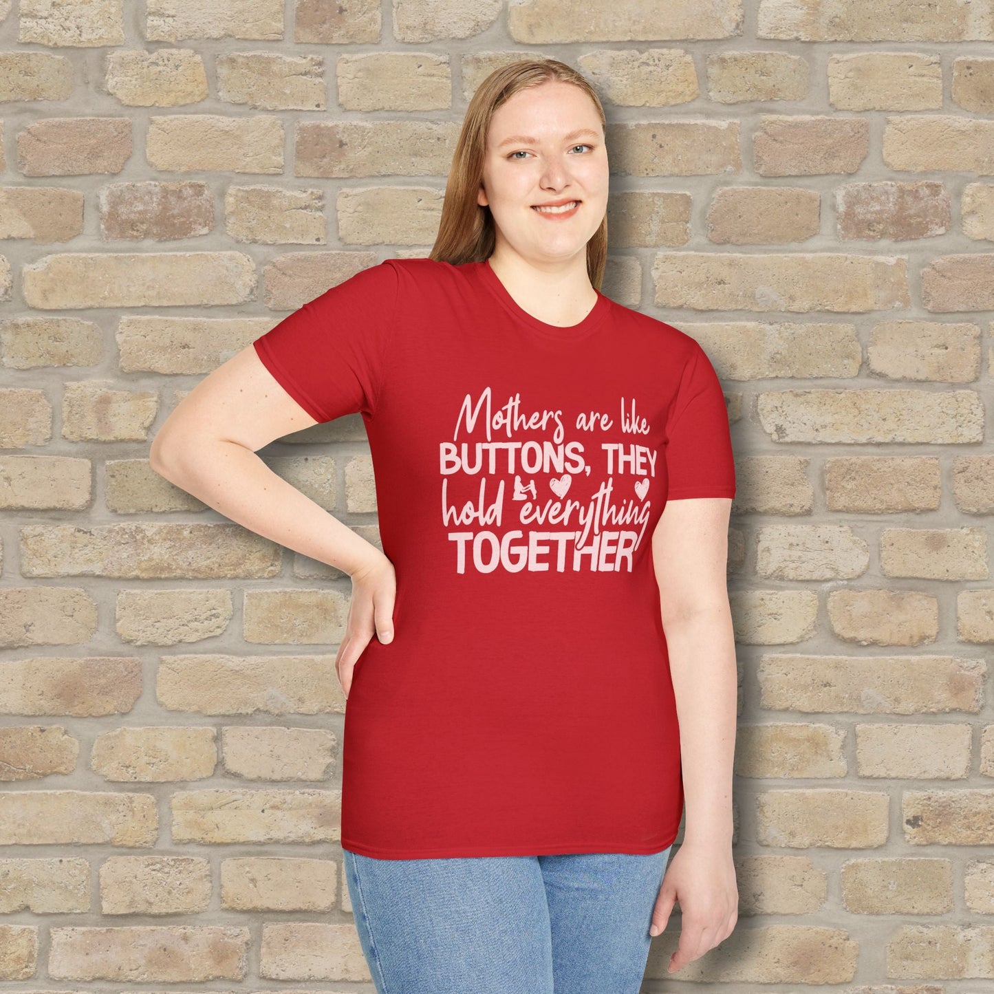 Mostly Text T-Shirts Mothers Are Like Buttons Tee - Vibrant Styles