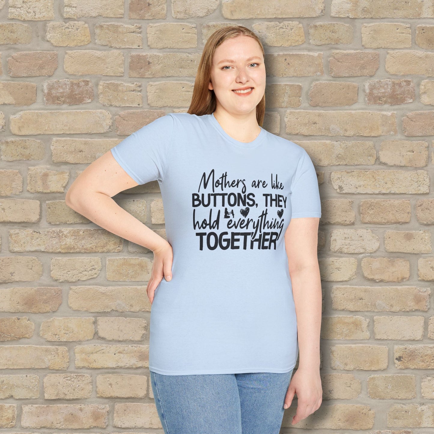 Mostly Text T-Shirts Mothers Are Like Buttons Tee - Vibrant Styles