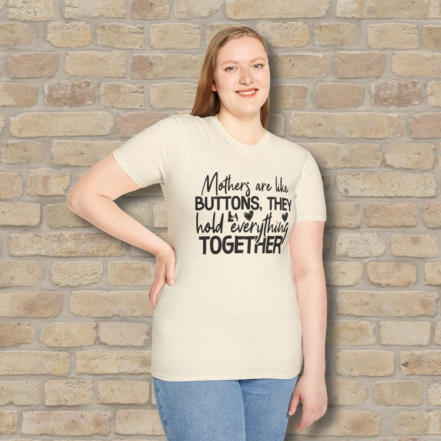 Mostly Text T-Shirts Mothers Are Like Buttons Tee - Vibrant Styles