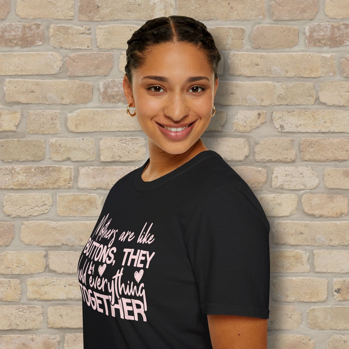 Mostly Text T-Shirts Mothers Are Like Buttons Tee - Vibrant Styles