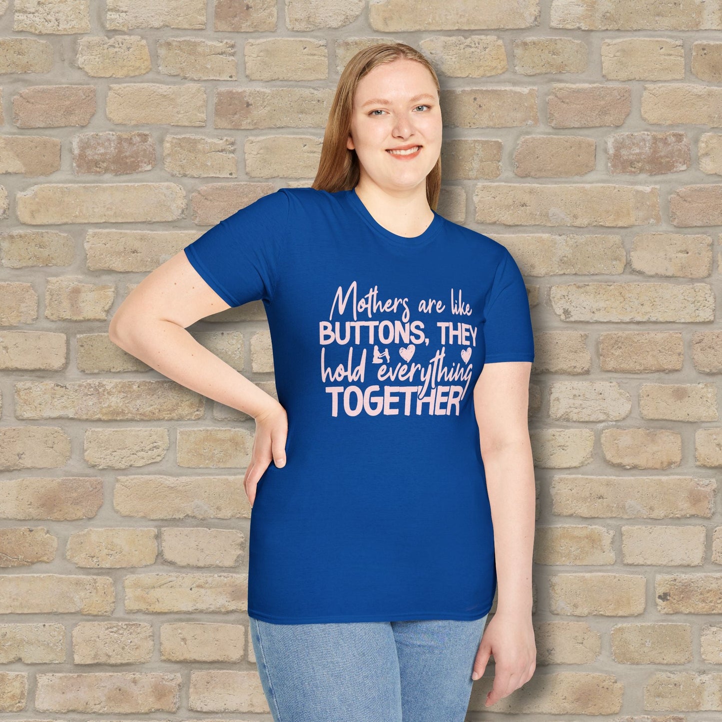 Mostly Text T-Shirts Mothers Are Like Buttons Tee - Vibrant Styles