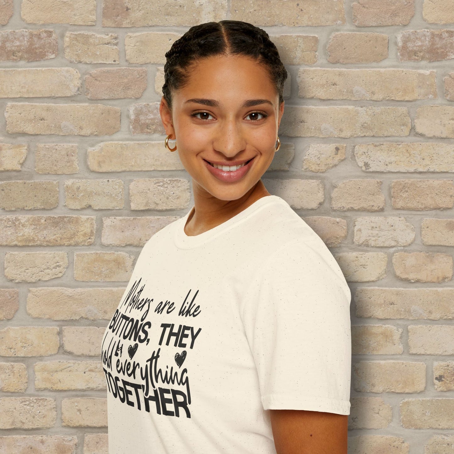 Mostly Text T-Shirts Mothers Are Like Buttons Tee - Vibrant Styles