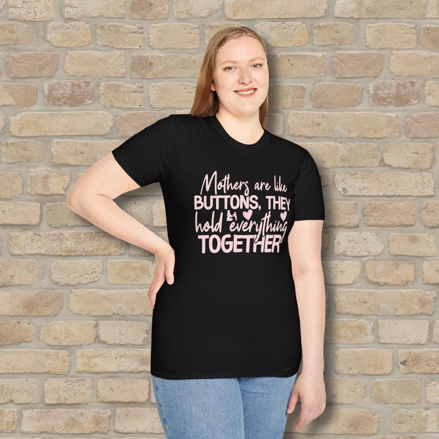 Mostly Text T-Shirts Mothers Are Like Buttons Tee - Vibrant Styles