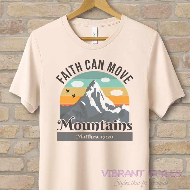 Graphic & Text T-Shirts Move Your Mountain Tee - Vibrant Styles