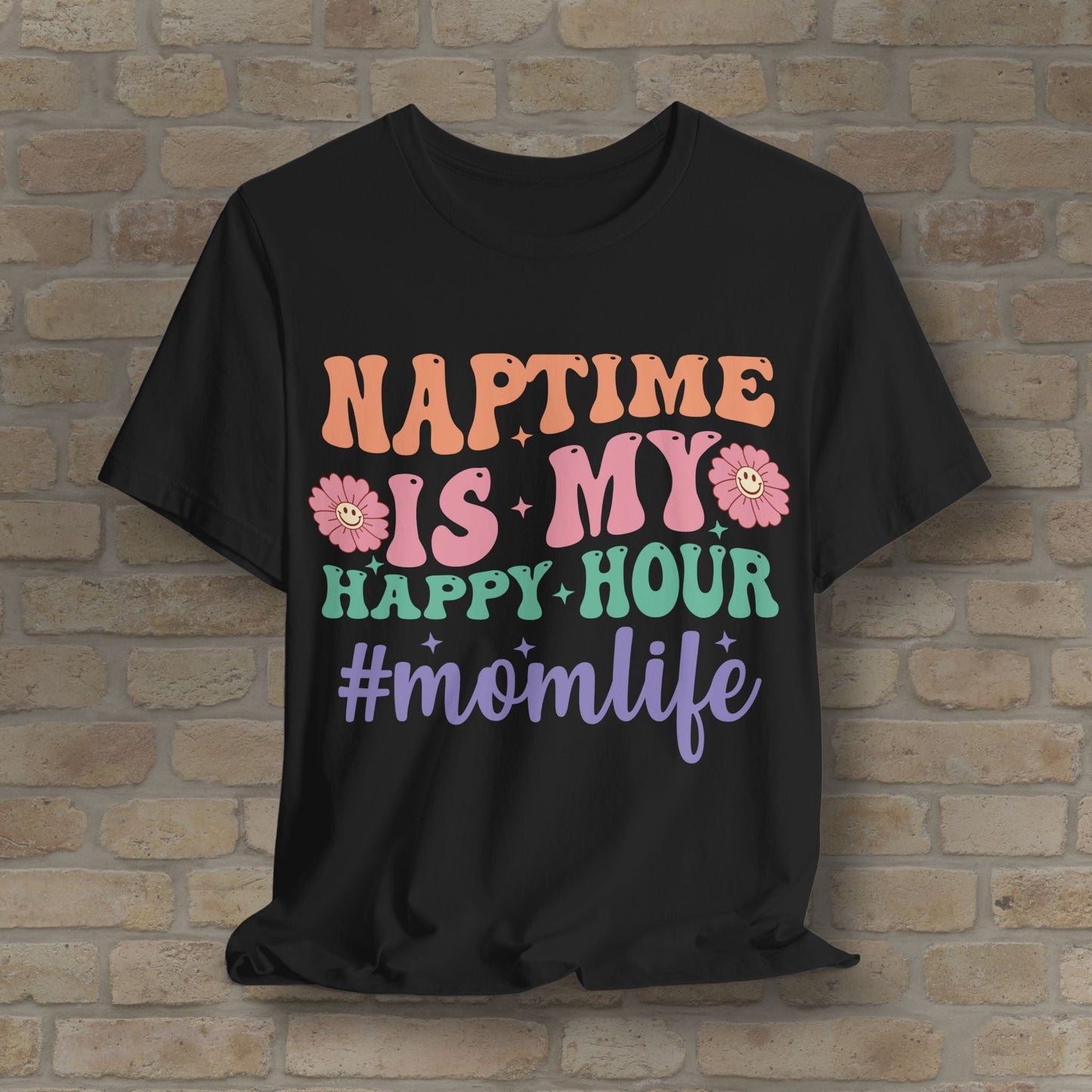 Mostly Text T-Shirts Naptime = Happy Hour Tee - Vibrant Styles
