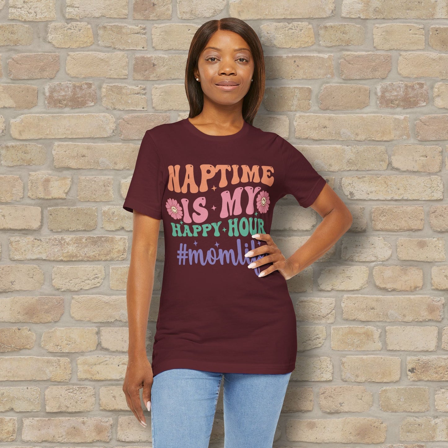 Mostly Text T-Shirts Naptime = Happy Hour Tee - Vibrant Styles