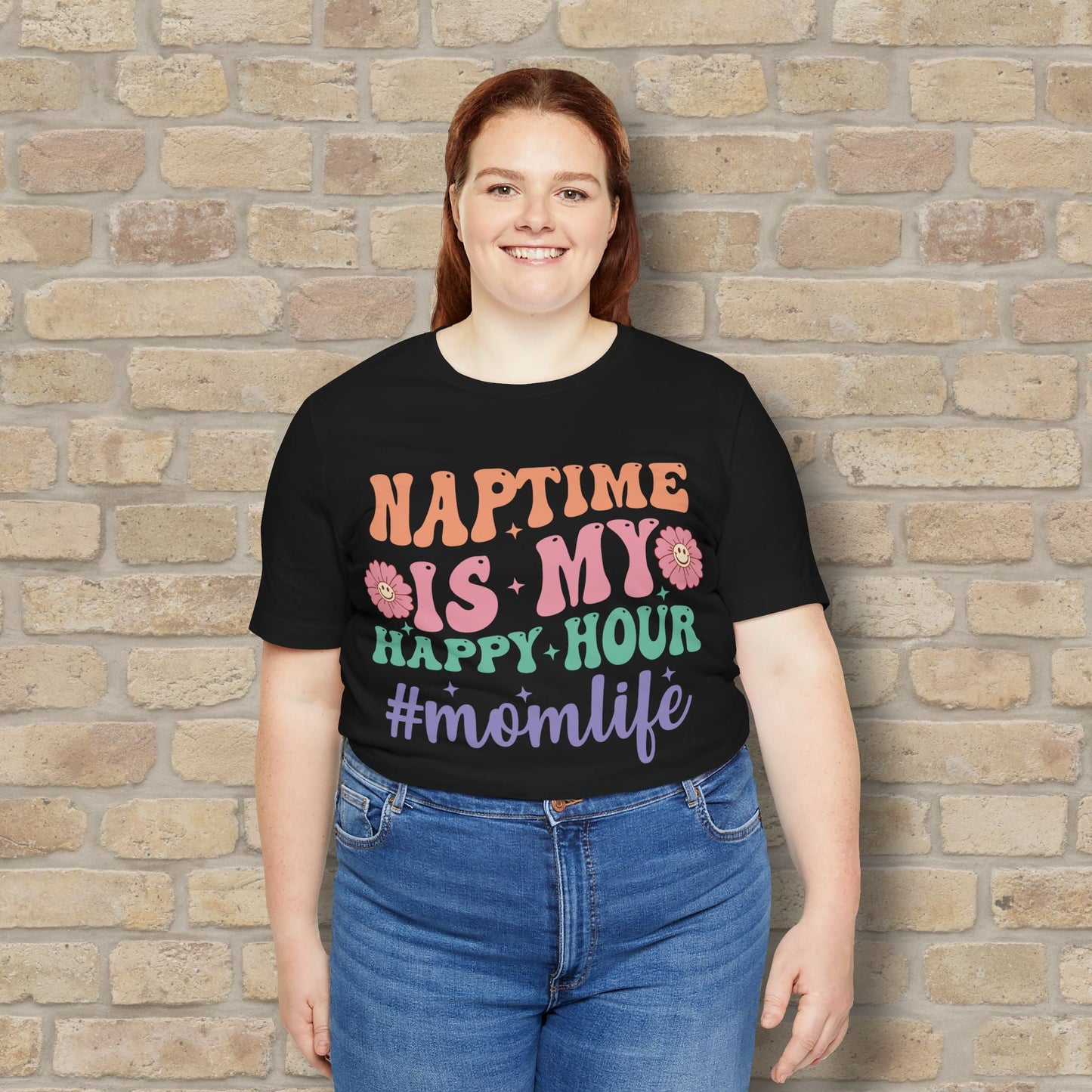 Mostly Text T-Shirts Naptime = Happy Hour Tee - Vibrant Styles
