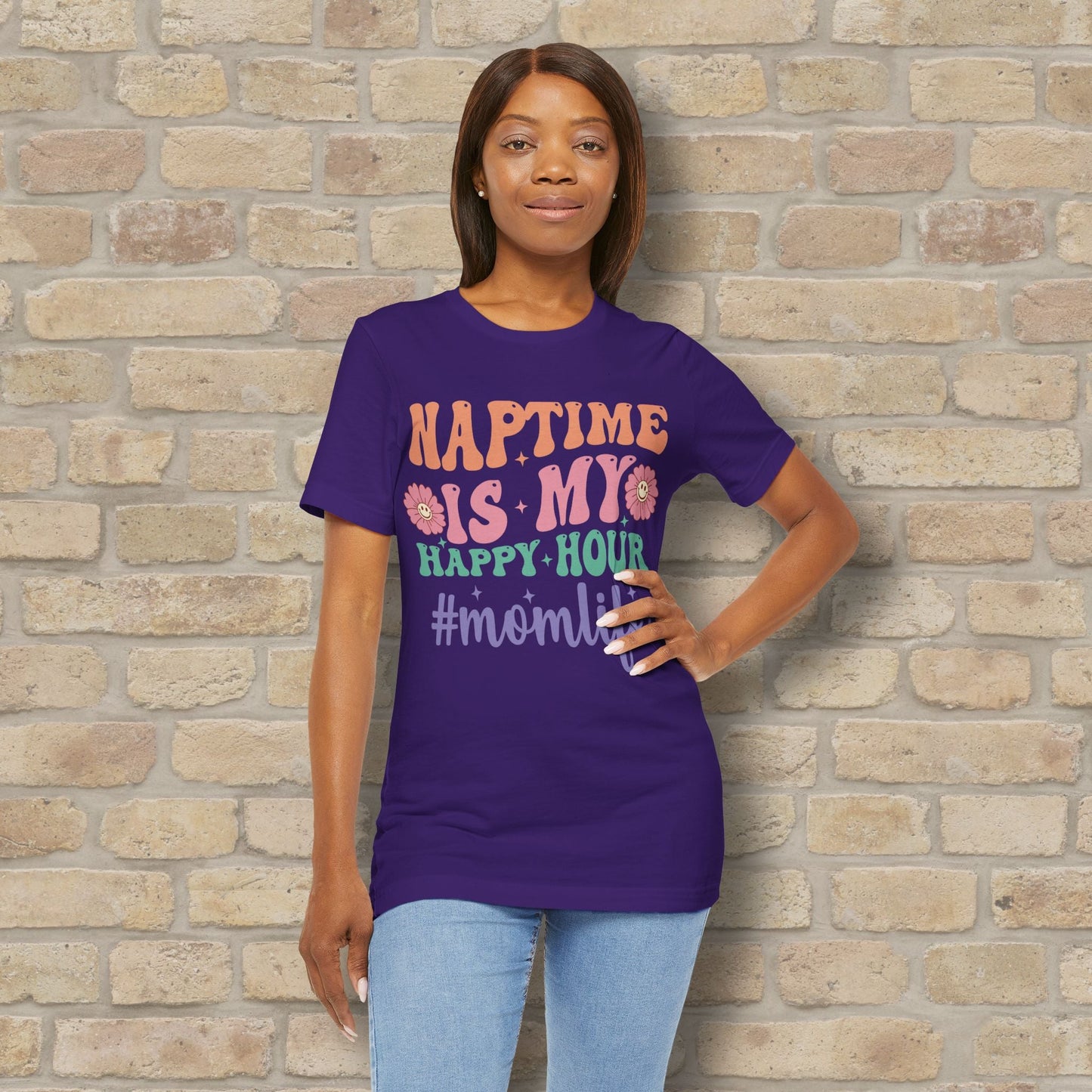 Mostly Text T-Shirts Naptime = Happy Hour Tee - Vibrant Styles