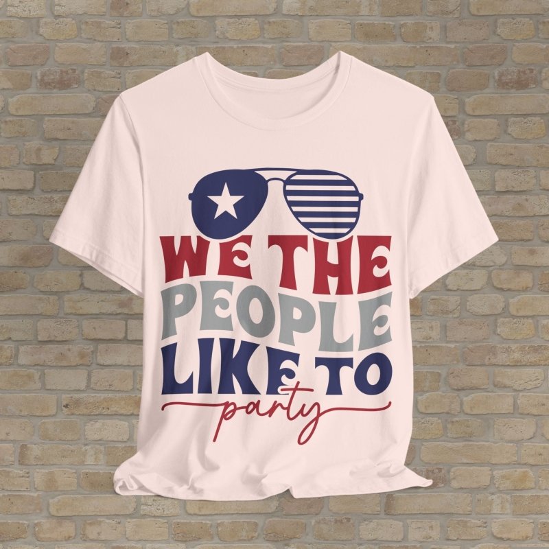 Mostly Text T-Shirts Party Like A Patriot Tee - Vibrant Styles