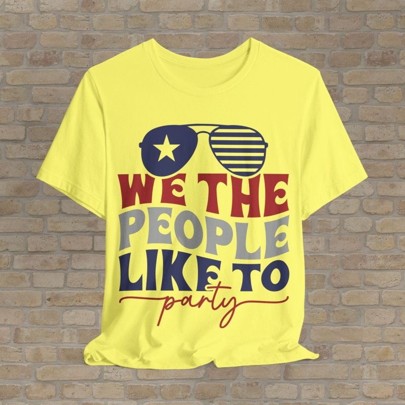 Mostly Text T-Shirts Party Like A Patriot Tee - Vibrant Styles