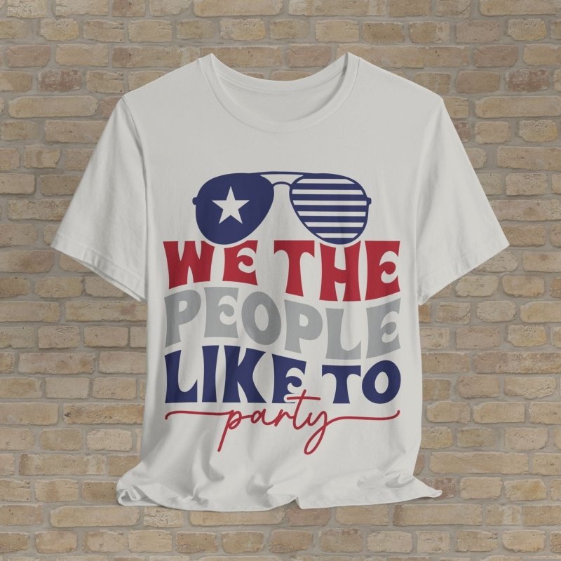 Mostly Text T-Shirts Party Like A Patriot Tee - Vibrant Styles
