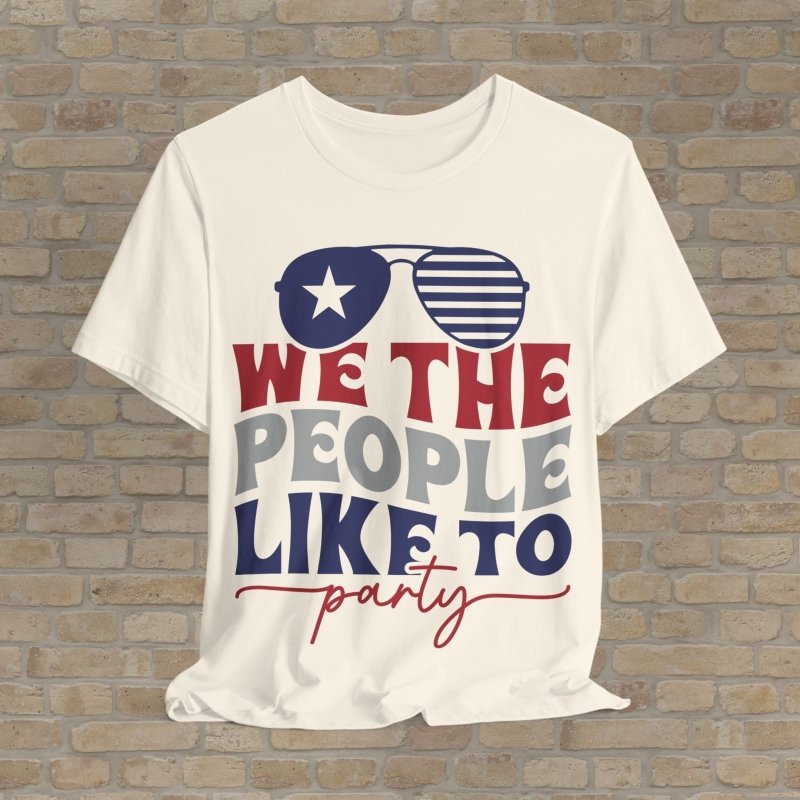 Mostly Text T-Shirts Party Like A Patriot Tee - Vibrant Styles