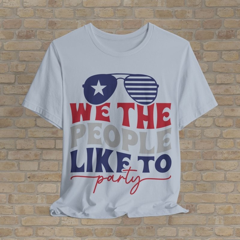 Mostly Text T-Shirts Party Like A Patriot Tee - Vibrant Styles