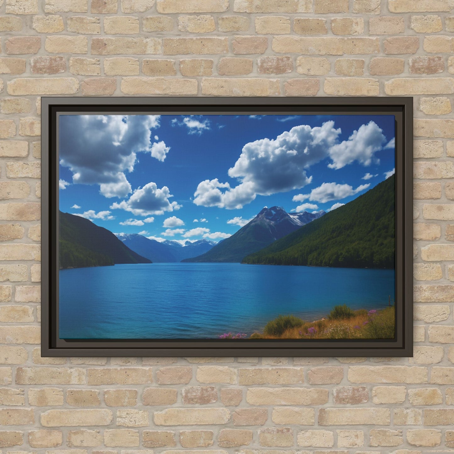 Canvas Patagonian Blue Matte Canvas, Pinewood Framed - Vibrant Styles