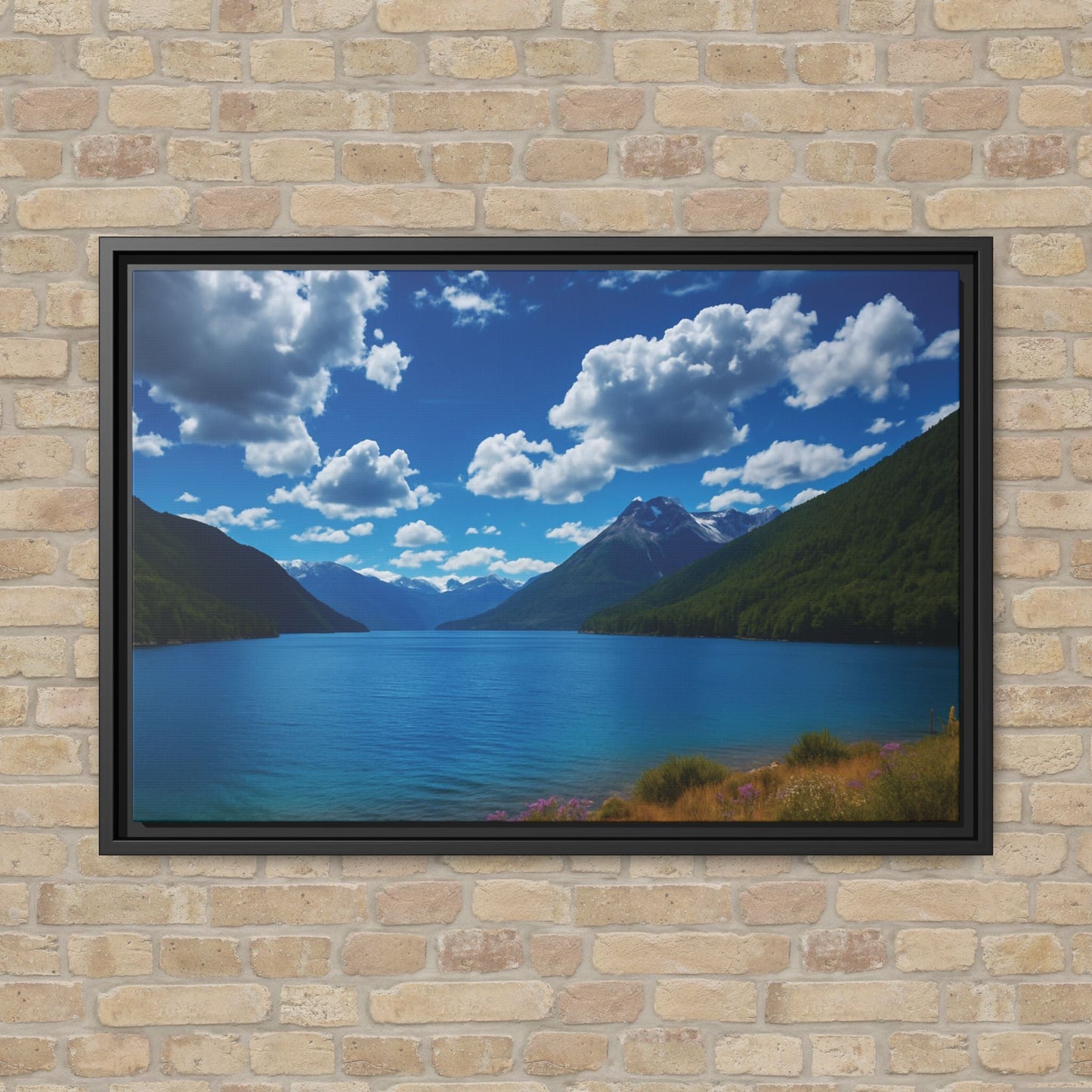 Canvas Patagonian Blue Matte Canvas, Pinewood Framed - Vibrant Styles