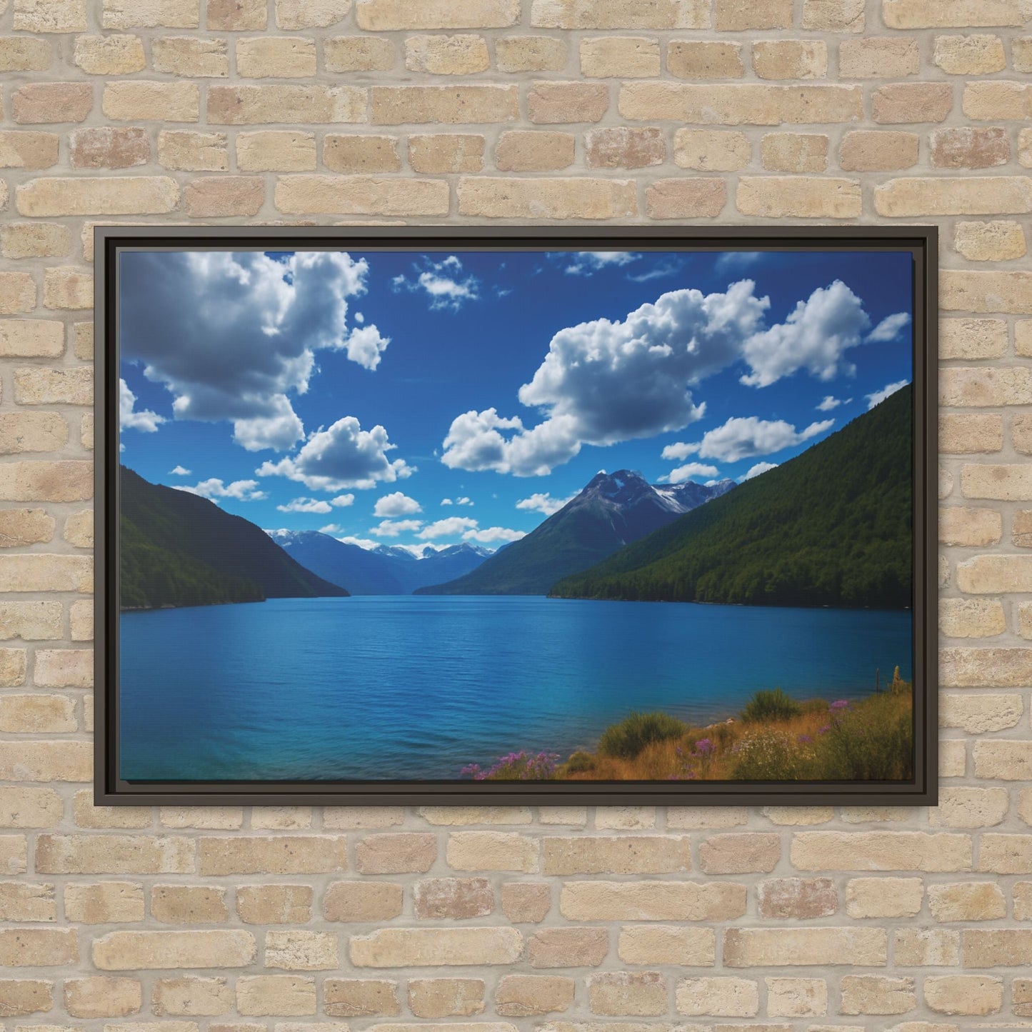 Canvas Patagonian Blue Matte Canvas, Pinewood Framed - Vibrant Styles