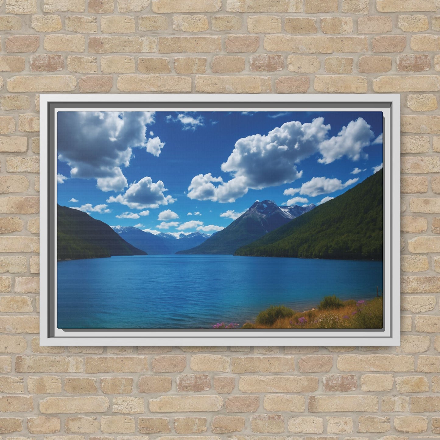 Canvas Patagonian Blue Matte Canvas, Pinewood Framed - Vibrant Styles