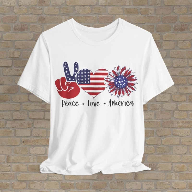 Graphic & Text T-Shirts Peace & Petals USA Tee - Vibrant Styles