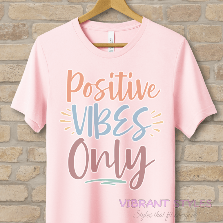 Text Only T-Shirts Positive Vibes Only Tee - Vibrant Styles