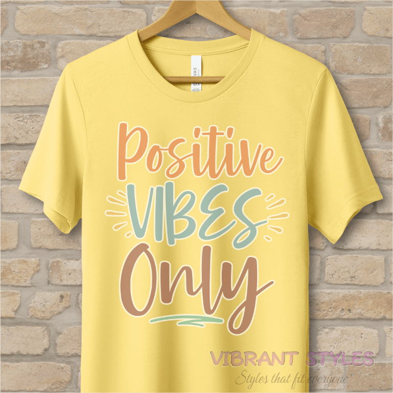 Text Only T-Shirts Positive Vibes Only Tee - Vibrant Styles
