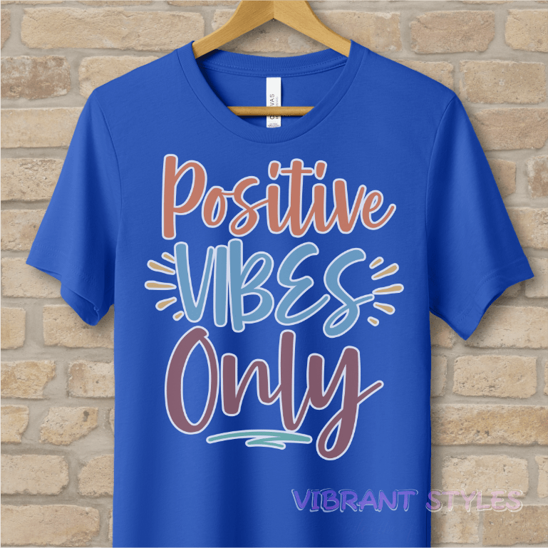 Text Only T-Shirts Positive Vibes Only Tee - Vibrant Styles