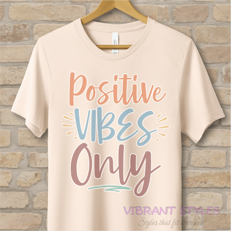 Text Only T-Shirts Positive Vibes Only Tee - Vibrant Styles