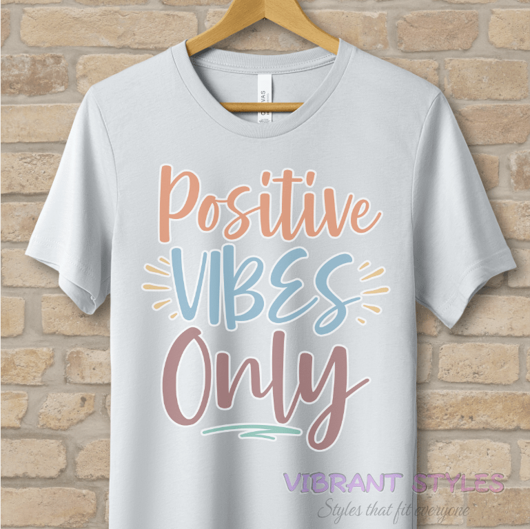 Text Only T-Shirts Positive Vibes Only Tee - Vibrant Styles