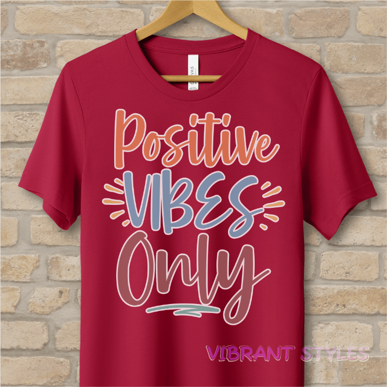 Text Only T-Shirts Positive Vibes Only Tee - Vibrant Styles