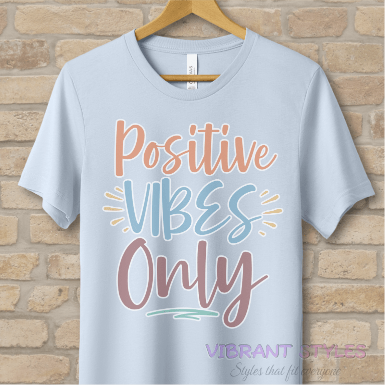 Text Only T-Shirts Positive Vibes Only Tee - Vibrant Styles