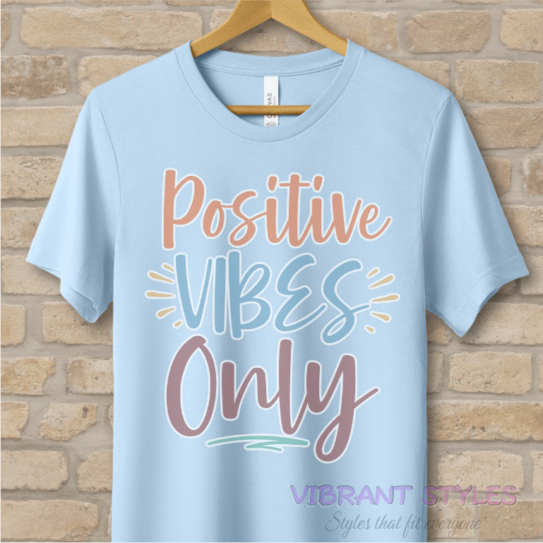 Text Only T-Shirts Positive Vibes Only Tee - Vibrant Styles