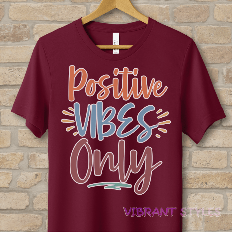 Text Only T-Shirts Positive Vibes Only Tee - Vibrant Styles