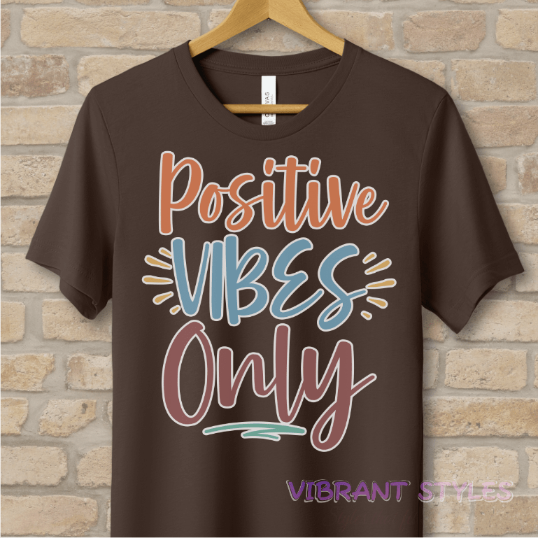 Text Only T-Shirts Positive Vibes Only Tee - Vibrant Styles