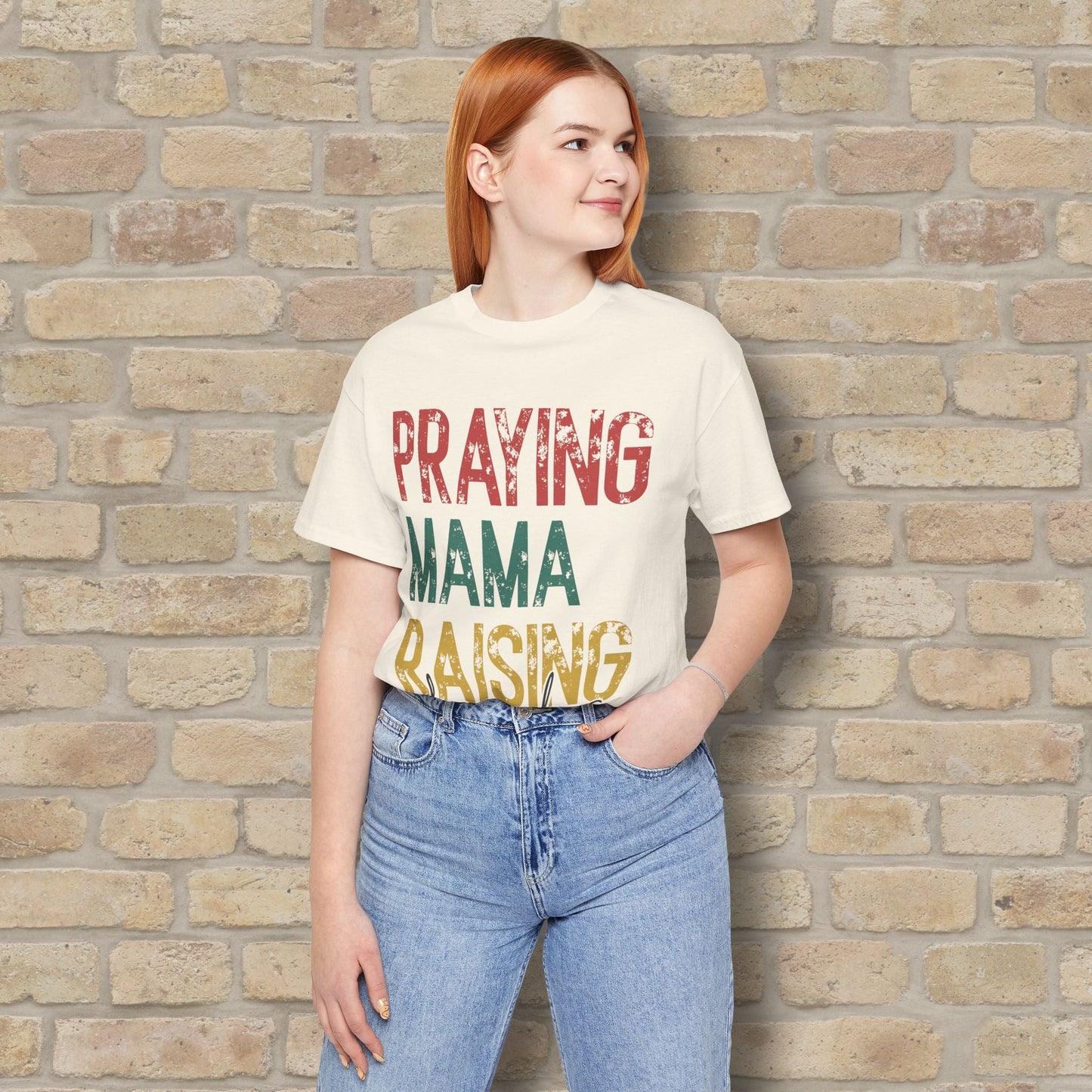 T-Shirt Praying Mama Raising Disciples Tee - Vibrant Styles