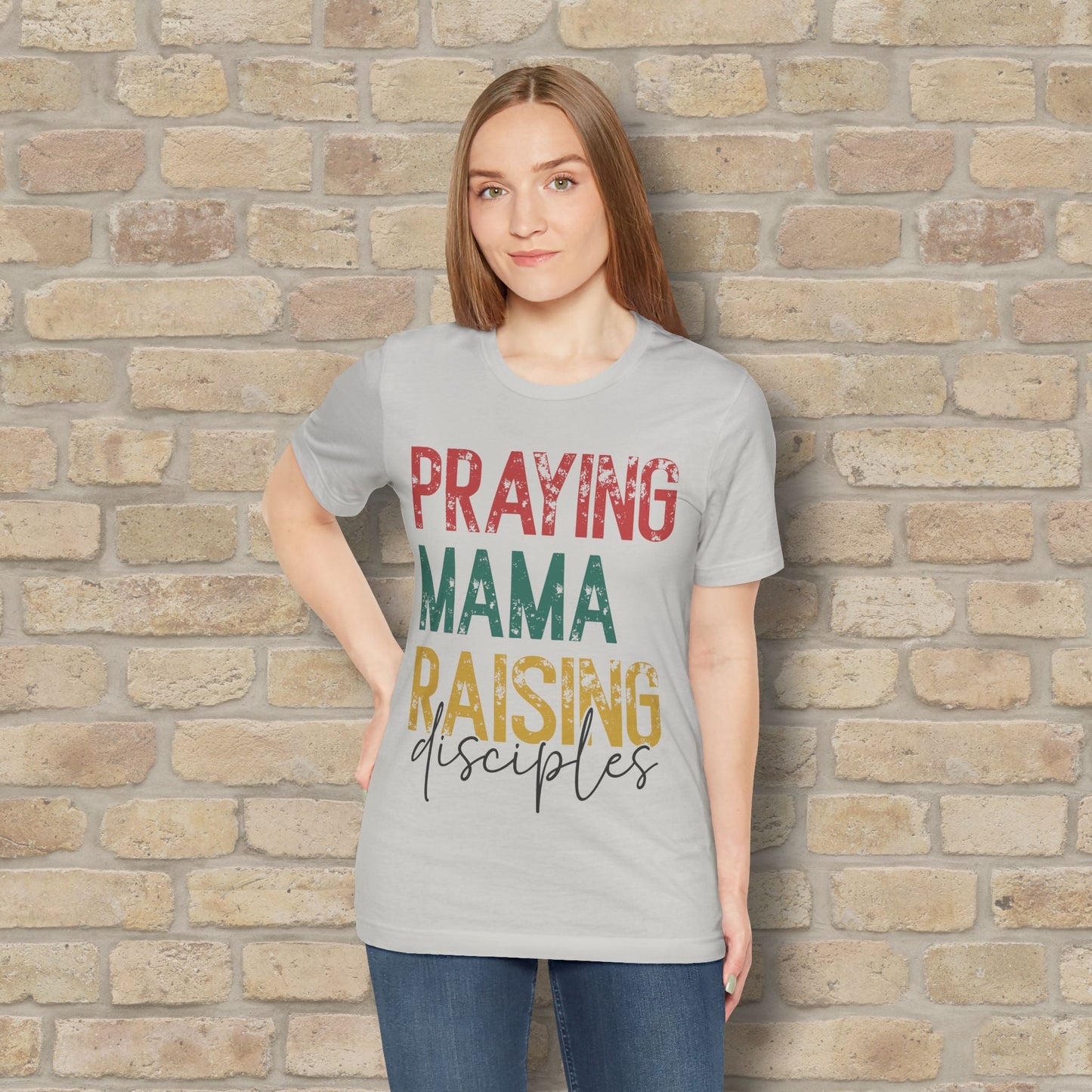 T-Shirt Praying Mama Raising Disciples Tee - Vibrant Styles