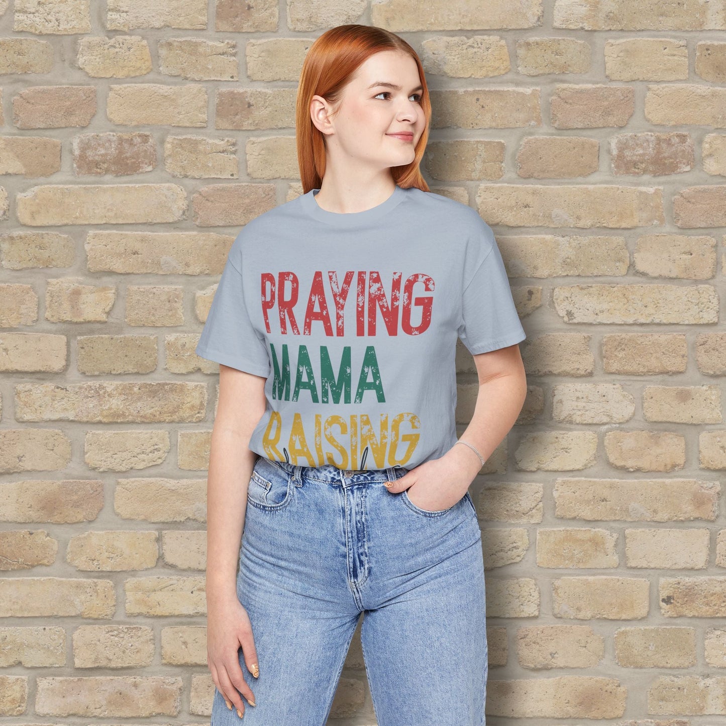 T-Shirt Praying Mama Raising Disciples Tee - Vibrant Styles