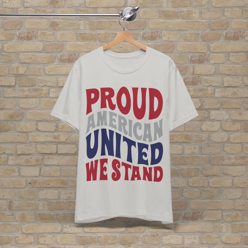 Text Only T-Shirts Proud American Tee - Vibrant Styles