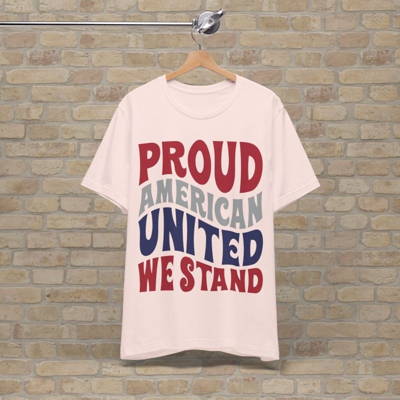 Text Only T-Shirts Proud American Tee - Vibrant Styles